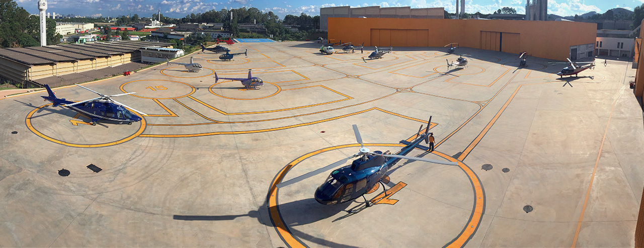 Pátio e taxiway de helicópteros da HBR Aviação